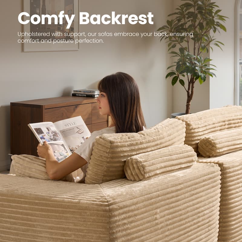 VIOS No-Assembly Plush Fabric Sofa Set​