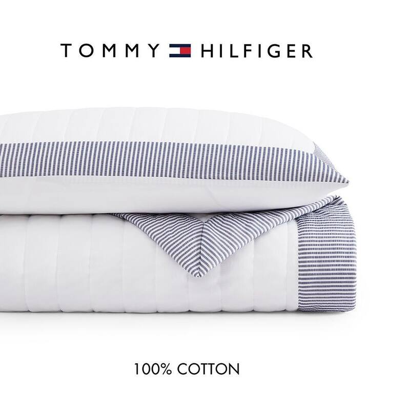 Tommy Hilfiger Hilfiger Resort Reversible Blue Quilt Set