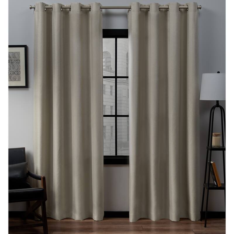 ATI Home Loha Linen Grommet Top Curtain Panel Pair - 54x120 - Natural