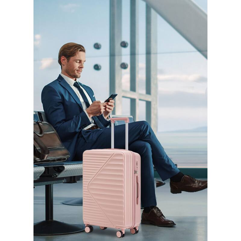 3 PCS in ABS Spinner Wheel Luggage, TSA Combination Lock for Big and Middle Size