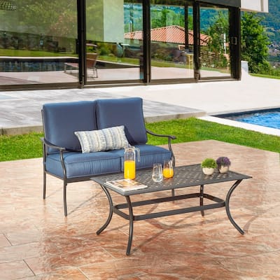 Patio Festival 2-Piece Outdoor Loveseat and Coffee Table Set