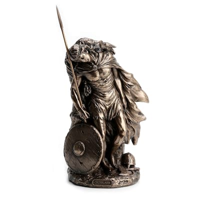 8.46" H THE DEATH OF CELTIC HERO CU CHULAINN Cold Cast Bronze - 3.94"x5.12"x8.46"