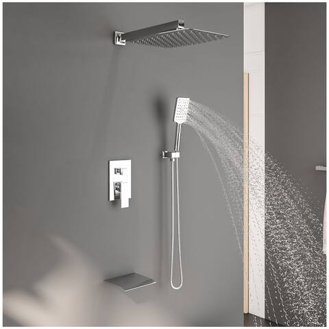 Shower Heads with Handheld Spray - Wall Mounted Shower Faucet Set - Medium