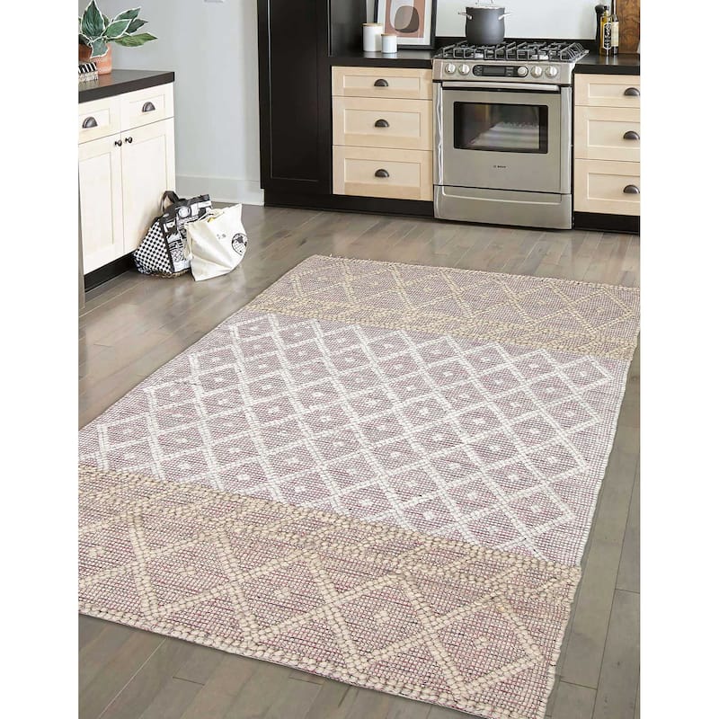 ECARPETGALLERY Braid weave Sienna Grey Wool Rug - 5'10 x 8'0