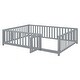 preview thumbnail 111 of 118, Roomfitters Twin Size Wood Daybed with Fence Guardrails, 2 Storage Drawers, Convertible Floor Bed, and Built-In Shelving