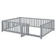 preview thumbnail 91 of 118, Wood Cribs Convertible Toddler Bed with Fence Guardrails and 2 Drawers Split into Independent Floor Bed and Daybed Slat Support