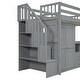 preview thumbnail 39 of 58, Twin Size Multifunctional Loft Bed with Wardrobe With Shelves,A Side Desk With 2 Drawers,A Movable Table