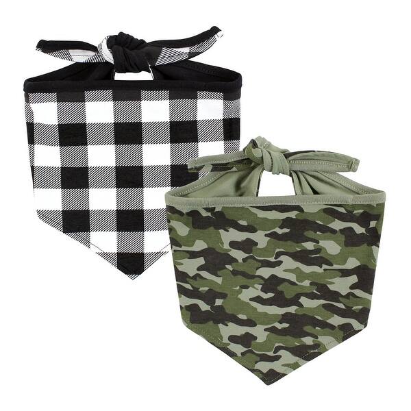 slide 1 of 1, Luvable Friends Dog Reversible Pet Dog and Cat Bandana Bibs 2pk, Plaid Camo, One Size - Plaid Camo - One Size One Size - Plaid Camo