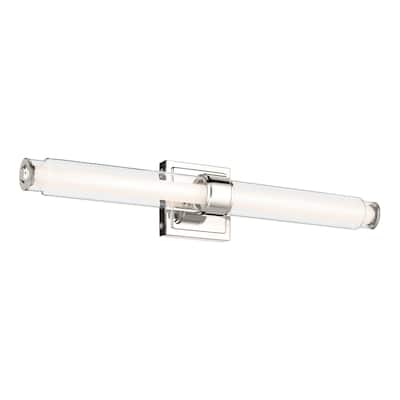 Kichler Lighting Laurene 26.5" Linear Bath Bar Medium LED with Clear Glass in Polished Nickel