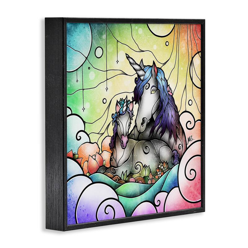 Stupell Deco Style Unicorns Framed Giclee Art Design By Mandie Manzano