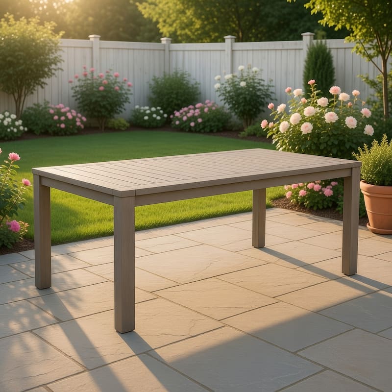 Neji 87 Inch Dining Table, Burnt Brown Eucalyptus Wood Frame, Plank Top