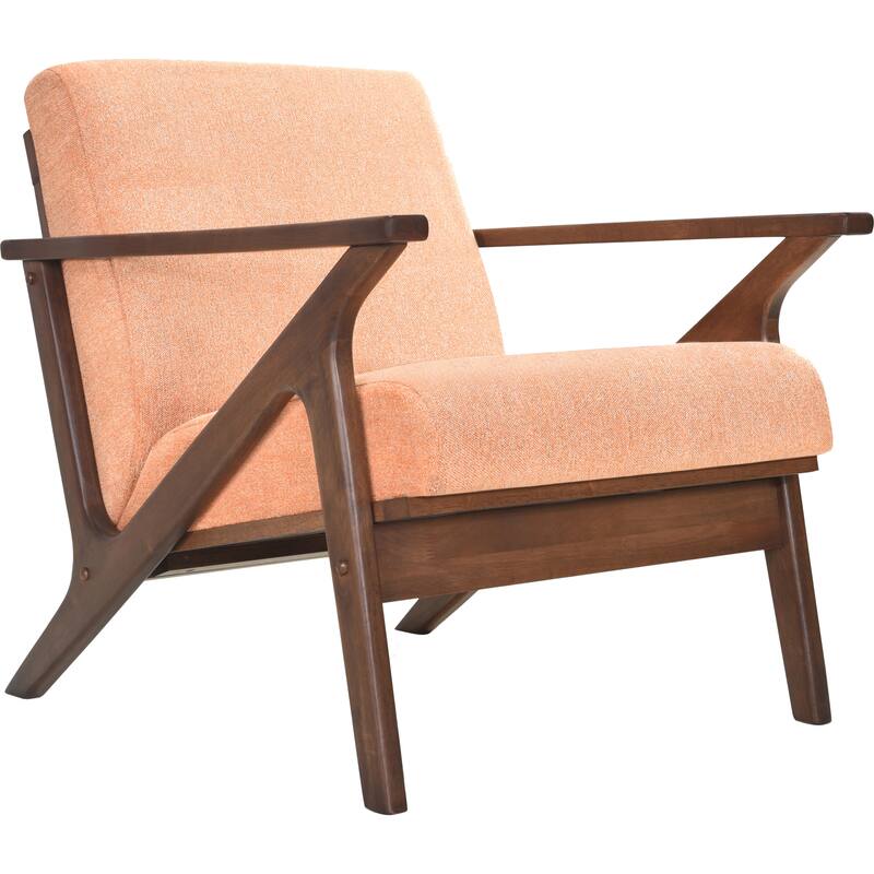 Omax Decor Zola Lounge Chair - Orange/Walnut