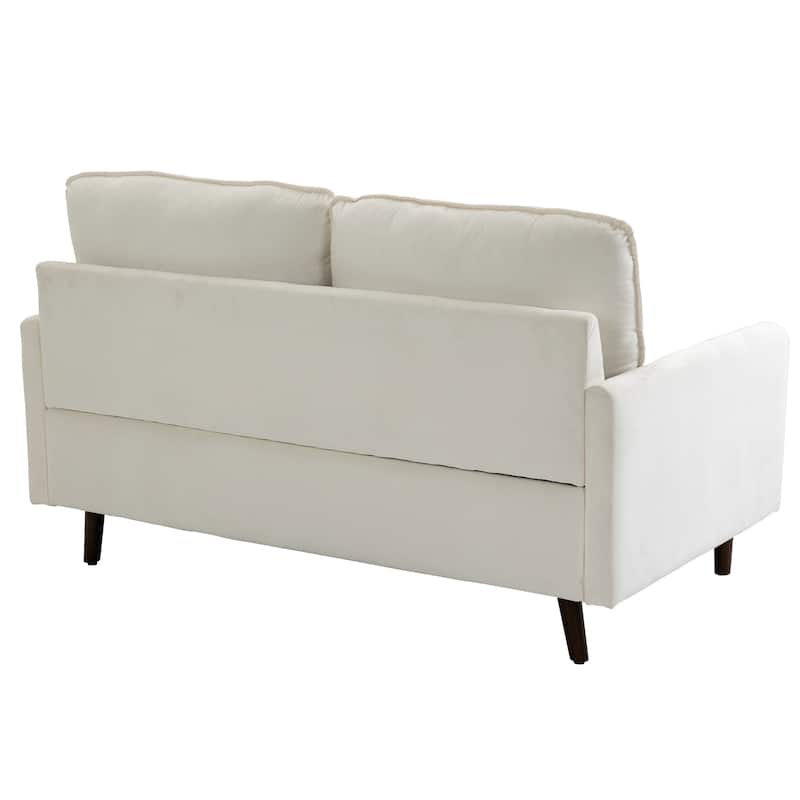 Velvet Loveseat Sofa With Wood Legs