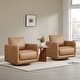 preview thumbnail 43 of 67, Spruce & Spring Rebecca Swivel Accent Chair Armchair with Back Cushion Set of 2 - Brown