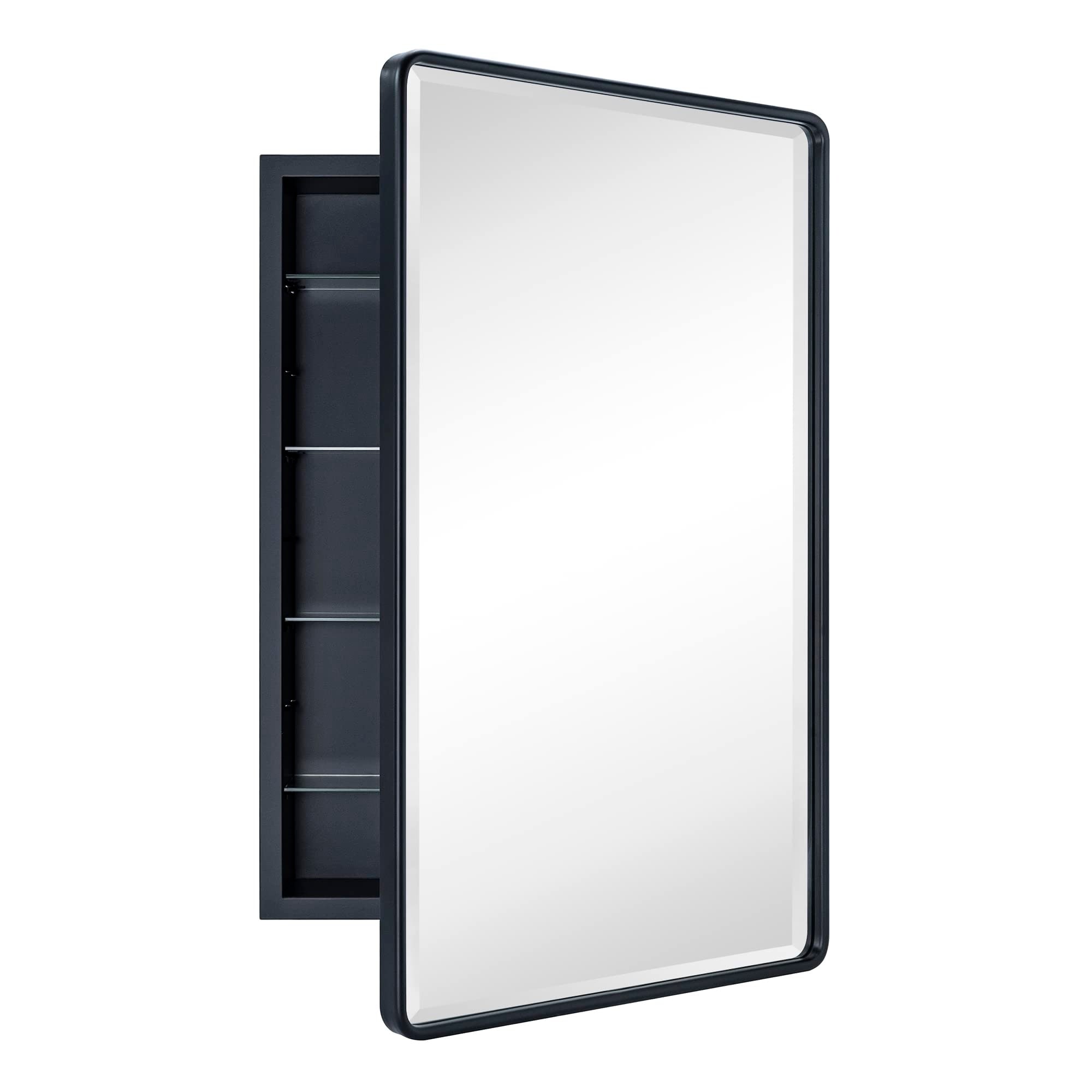 Farmhouse recessed medicine best sale cabinet with mirror