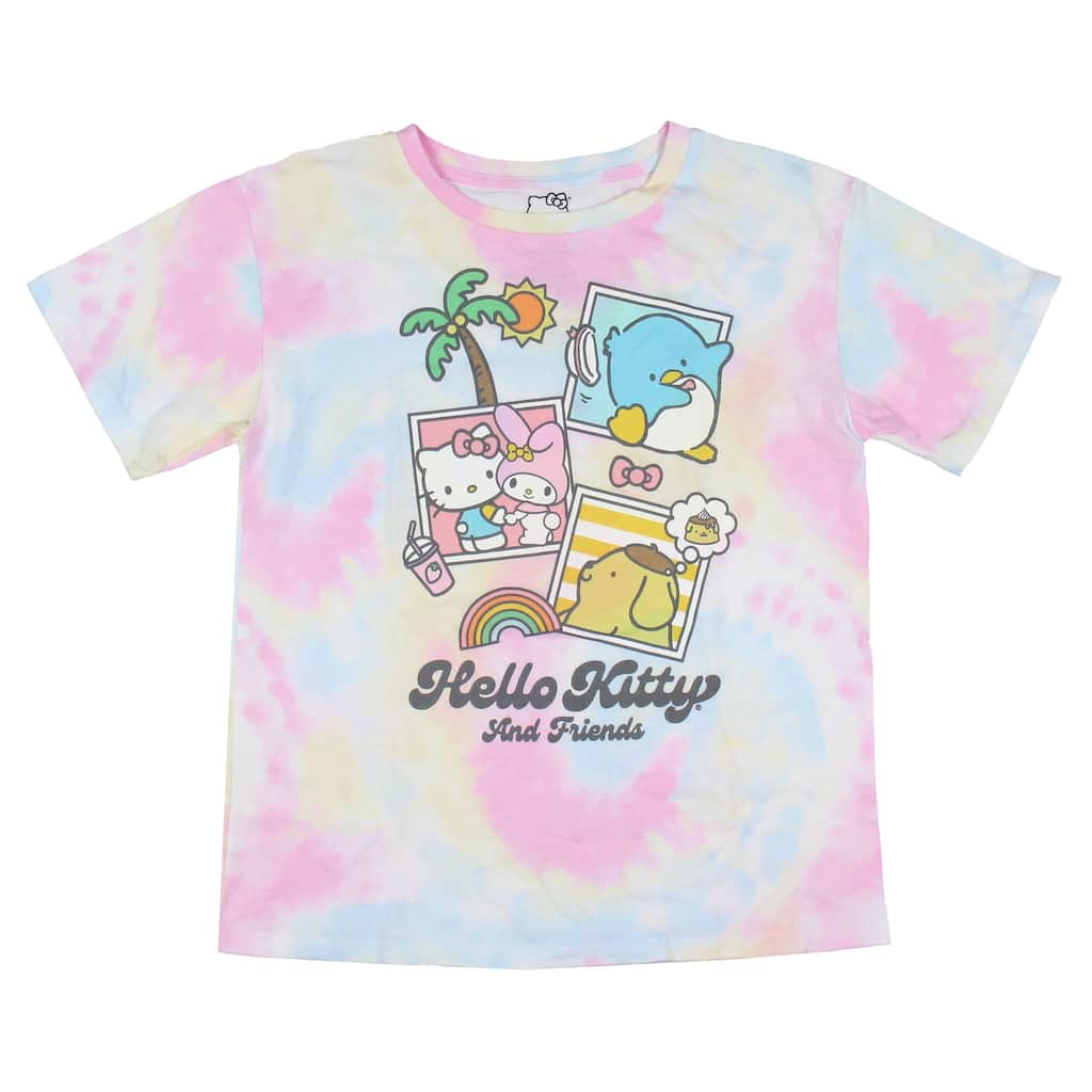 Hello Kitty And Friend's Girl's Pastel Tie-Dye Kids Short Sleeve T-Shirt