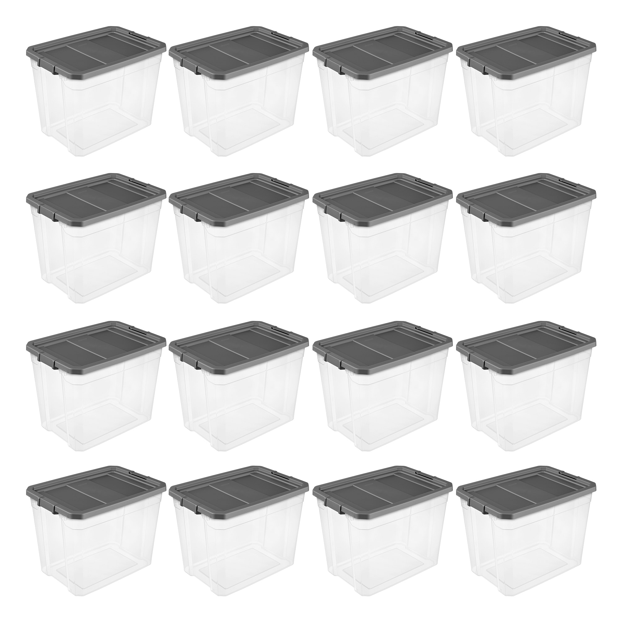 Sterilite 108 Qt Clear Stacker Storage Container Tote w Latching Lid 16 Pack On Sale Bed Bath Beyond 36046344