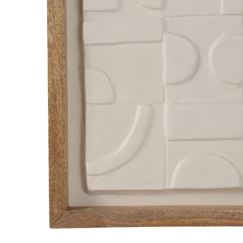 Paper Wood Framed Art Geo Modern Abstract Texture - 29x22" White