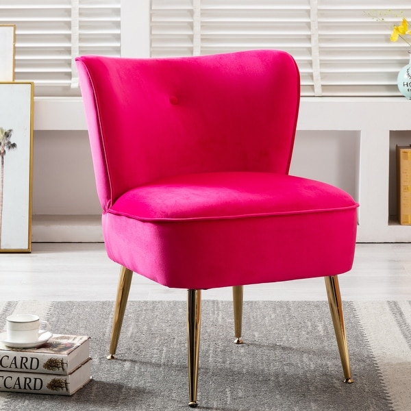 Fuschia top velvet chair