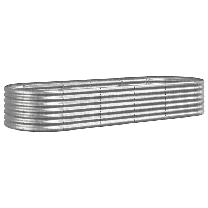 vidaXL Raised Garden Bed Raised Flower Bed Galvanized Steel Outdoor Planter