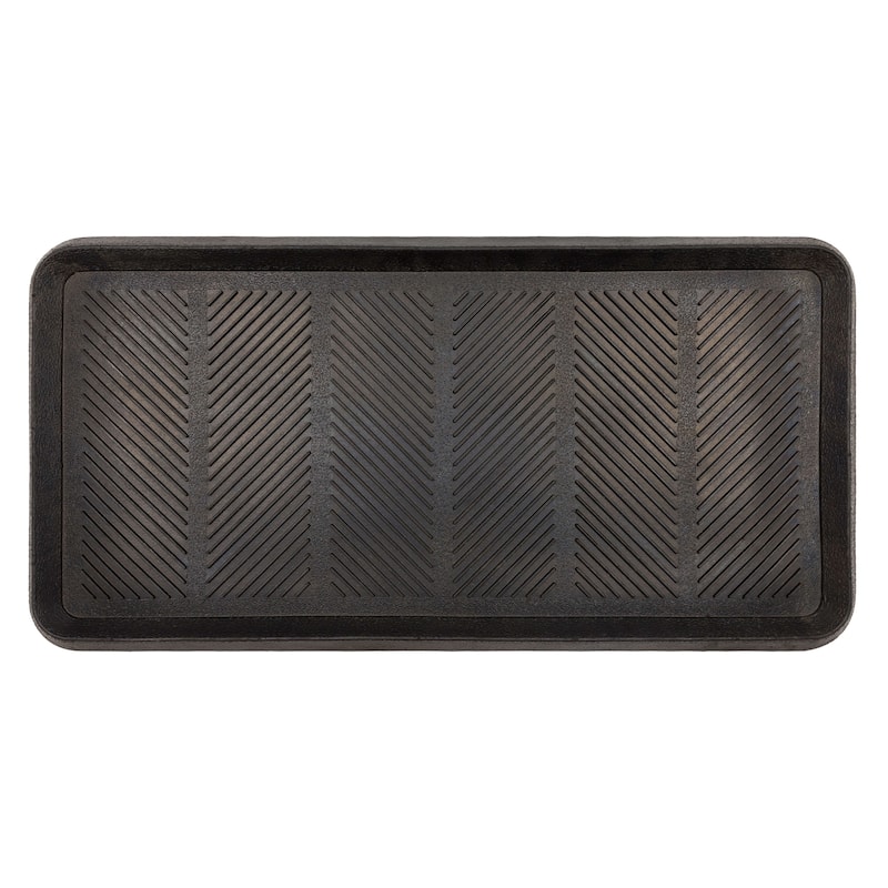 Mohawk Home Rubber Boot Tray Black 1' 4" X 2' 8" Door Mat - 16" x 32" - 16" x 32"