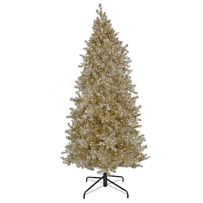 National Tree Company 9 ft. Pre-Lit Christmas Platinum Metallic Tree - 9 Foot