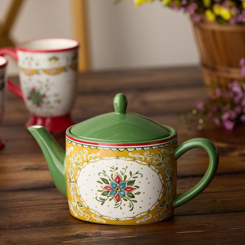 Certified International Provence Teapot, 36 oz. - 10.25"W x 4.625"D x 6.625"H