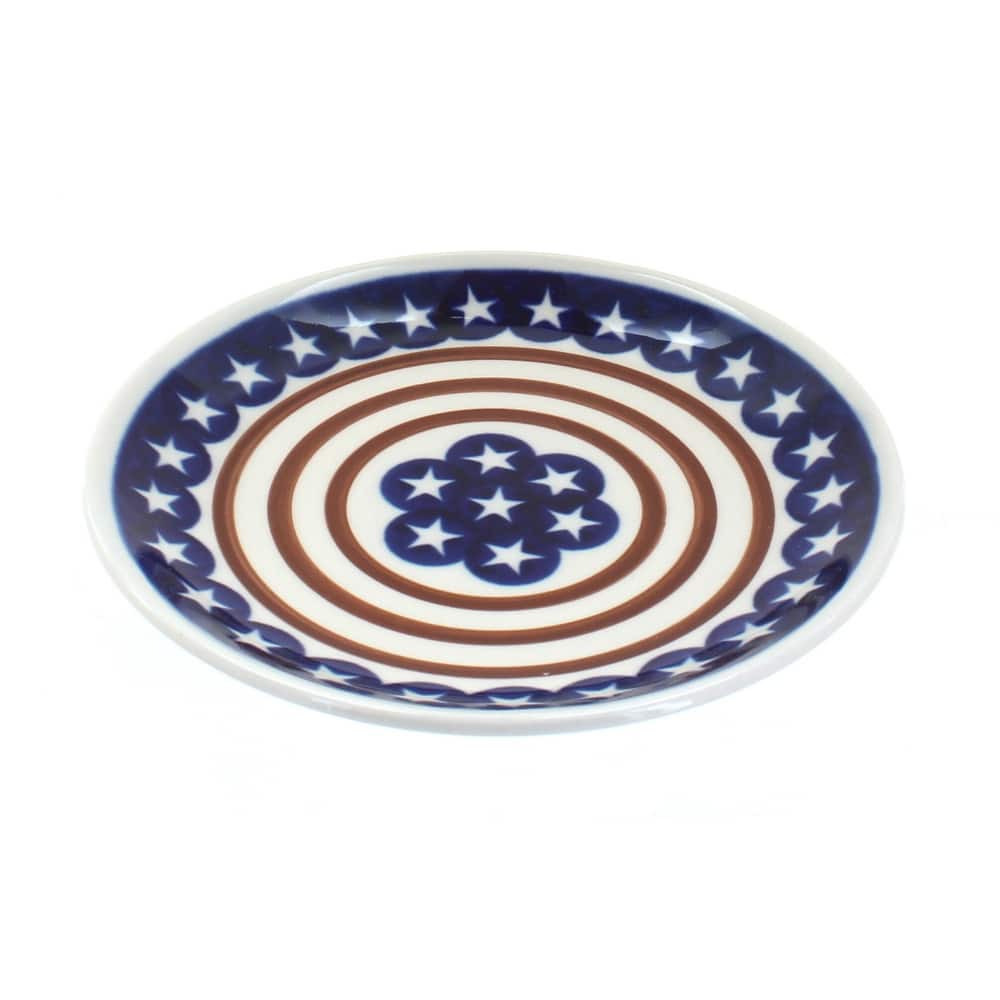 Blue Rose Polish Pottery Zaklady Dessert Plate