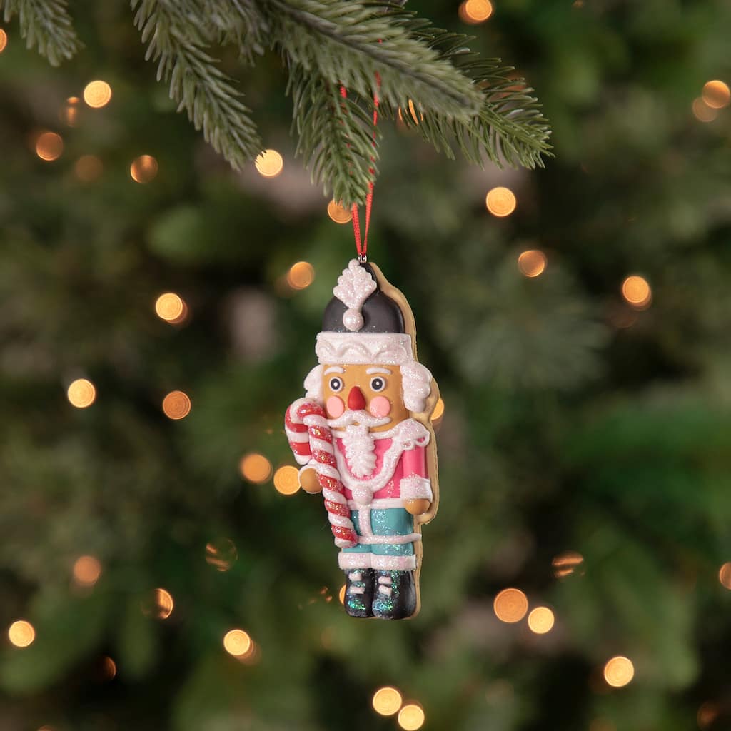 4.75" Glittered Nutcracker Cookie Ornament