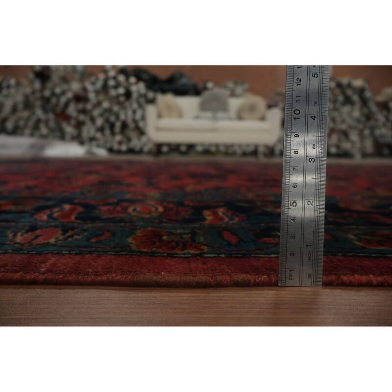 Hand Knotted Oriental 100% Wool Carpet Traditional Floral Pink Bidjar Area Rug - 9' 11'' X 7' 9''