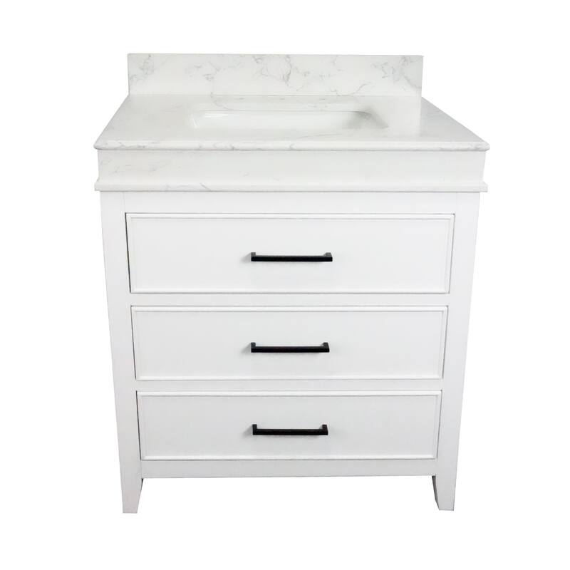 KitchenBathCollection Kensington 30" Bathroom Vanity with Engineered Marble Top