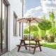 preview thumbnail 2 of 6, Children Outdoor 4 Seat Kids Picnic Table Bench w/ Folding Umbrella