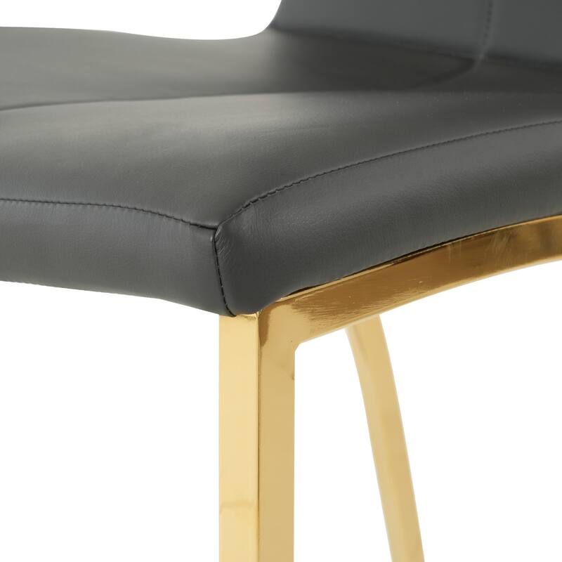 Modern PU seat dining chair Living room chair Upholstered chair, gold-plated metal legs design, kitchen, living room, be