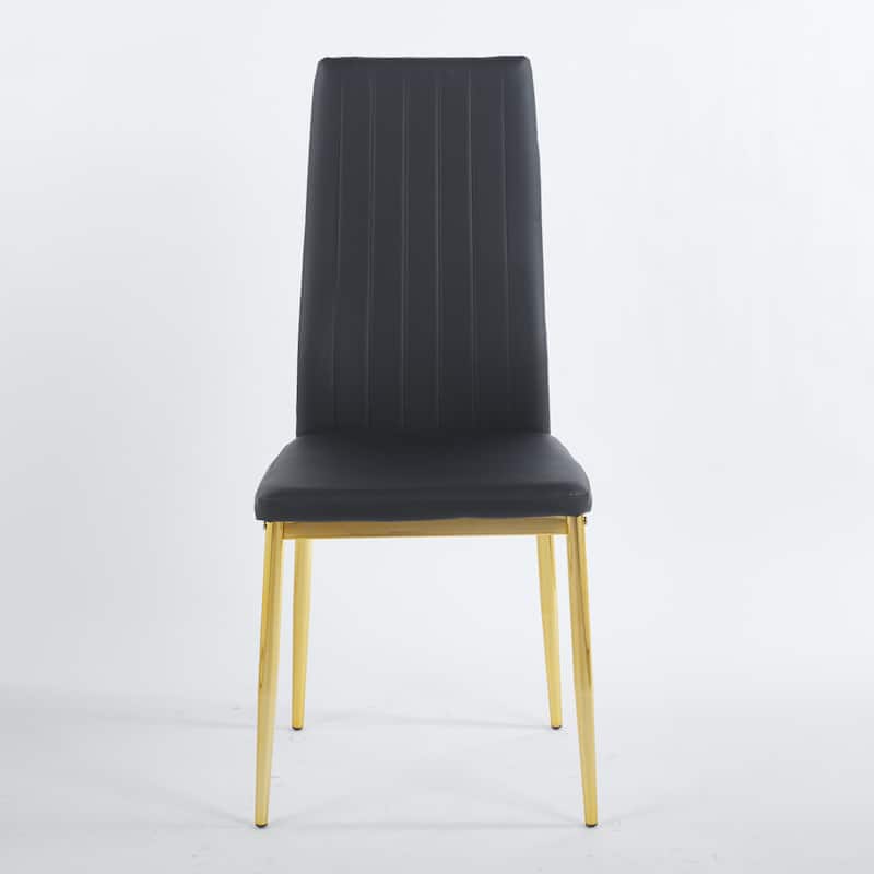 chair set of 4,GOLDEN COLOR LEG,BLACK SEAT