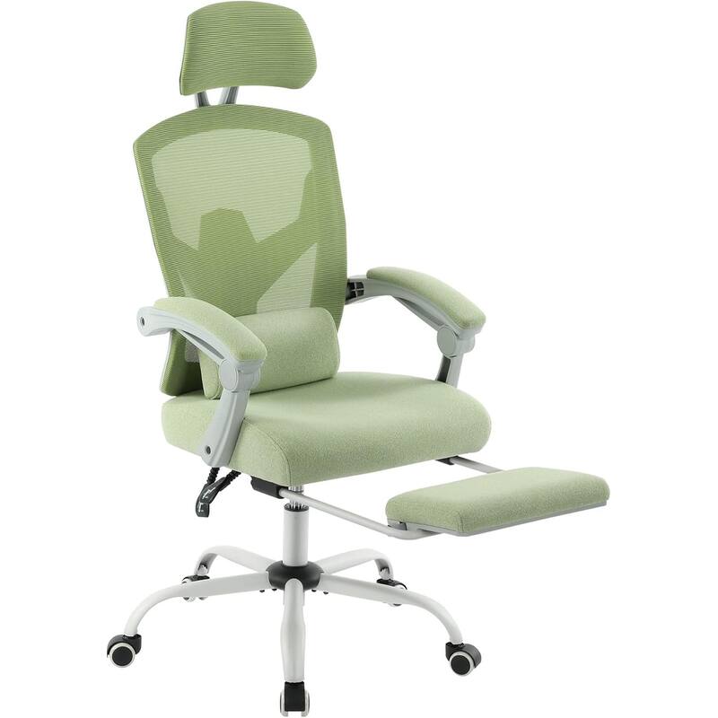 Home Office Desk Chair with Footrest, High-Back Mesh Reclining Chairs with Headrest for Home, Office, Gaming, Student