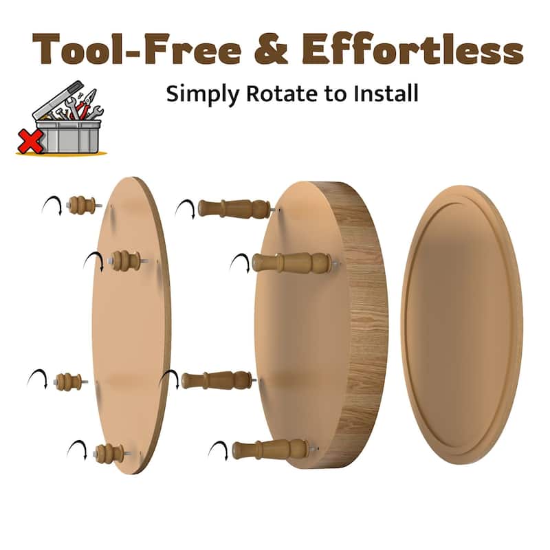 31.5" Modern Round Flip-top Coffee Table with Hidden Compartment