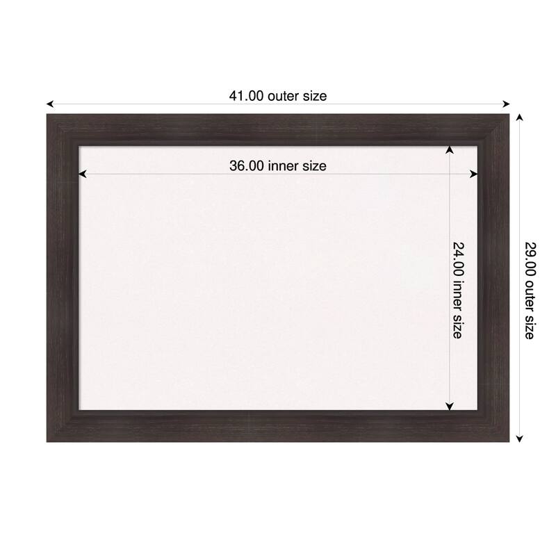 Sloped Espresso Framed Cork Board - Bulletin Board, Organization Board, Pin Board - White - 41 x 29 in