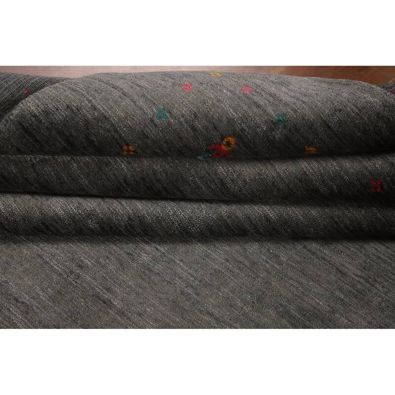 Tribal / Stripe Gabbeh Oriental Area Rug Handmade Wool Carpet - 7'11" x 9'10"