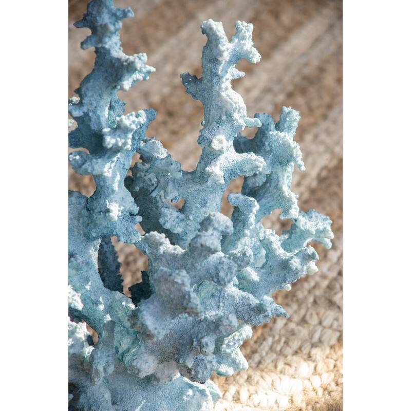 Nautical Style Coral Sculpture Decoration - 10.5" - Blue