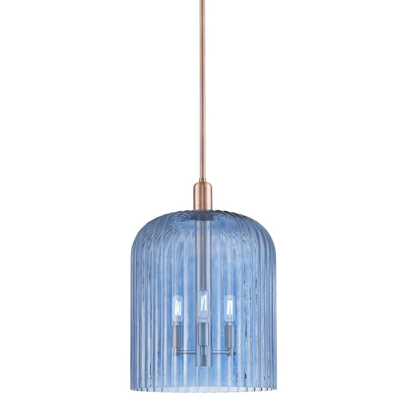 Innovations Lighting 716-3S-18-12 Bridal Veil Pendant Bridal Veil 3 - Antique Copper / Blue