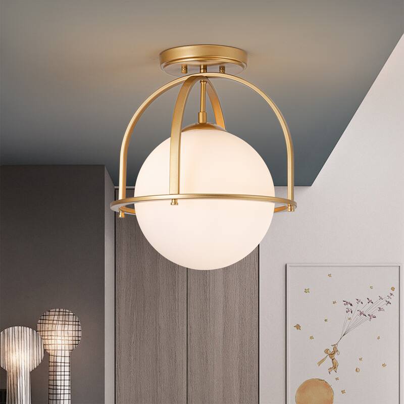 Modern 1 - Light Globe Semi Flush Mount Light for Hallway