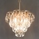 preview thumbnail 12 of 14, Modern Glam Tiered Crystal Chandelier 4-Light Gold Transitional Wagon Wheel Foyer Pendant for Dining Room - 14.1 inches