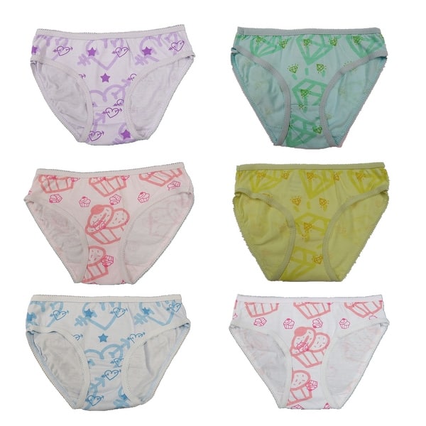 Shop Girls 6 Pack Cotton Cupcake Assorted Colors Brief Panties