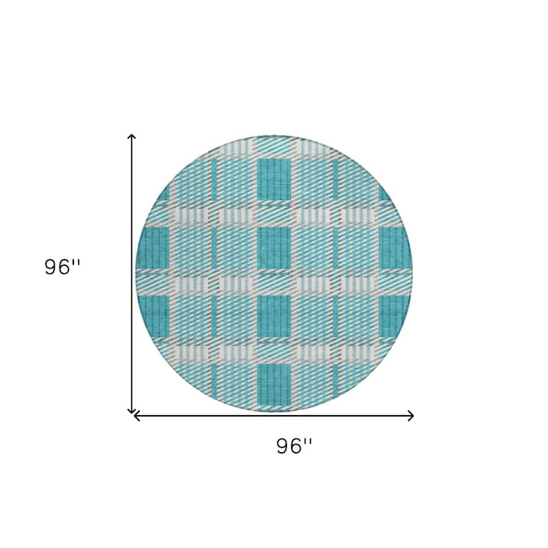 HomeRoots Plaid Transitional Rectangle Outdoor Rug