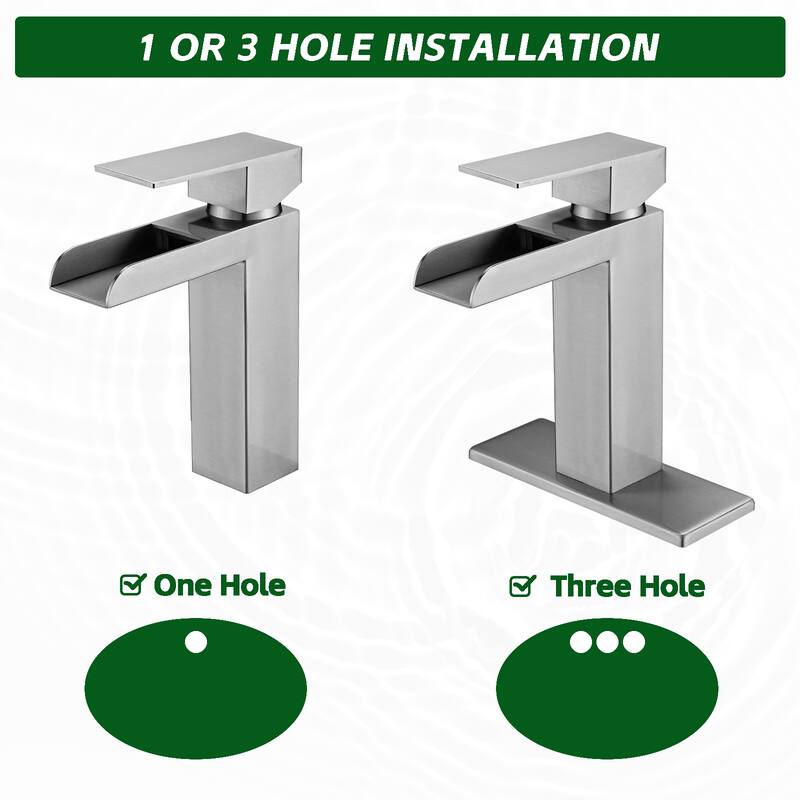 Topcraft Single Handle Waterfall Bathroom Faucet with Baseplate