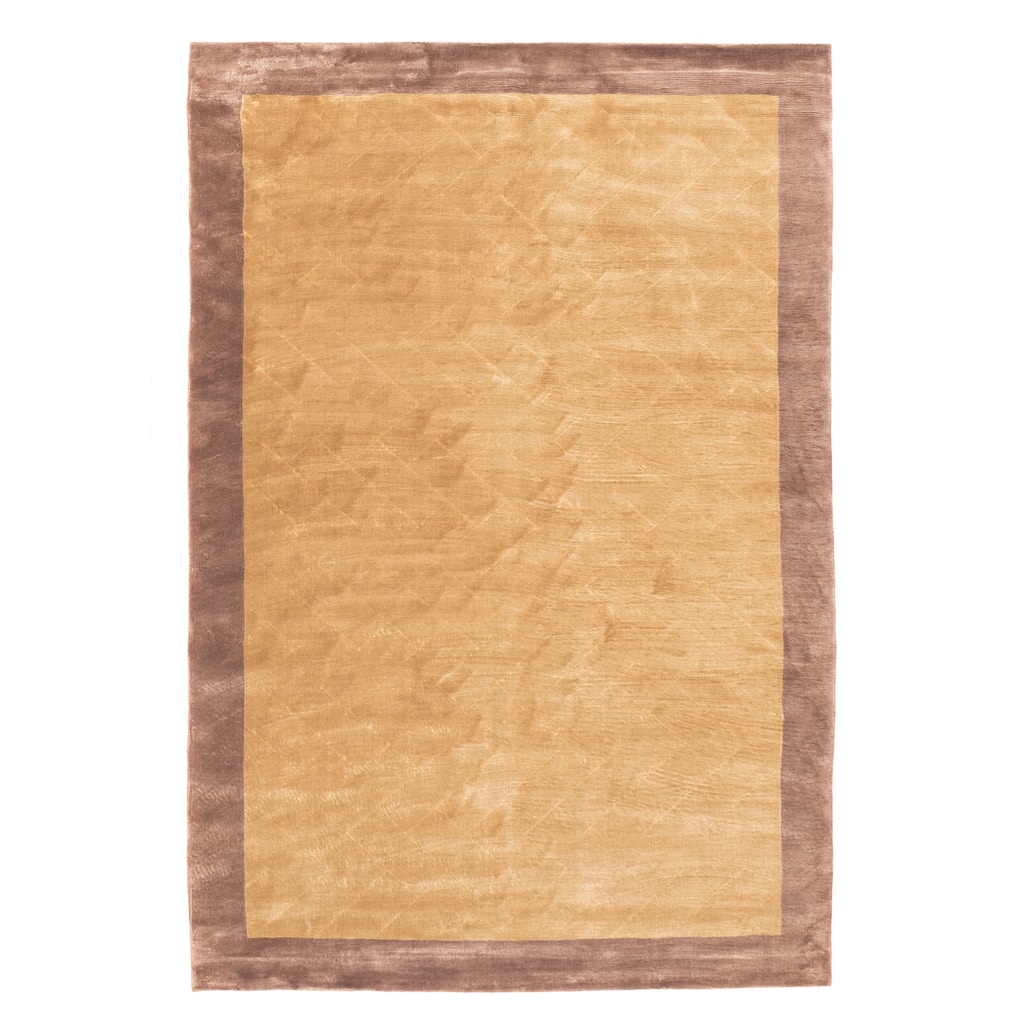 ECARPETGALLERY Hand Loomed Elysian Tan Viscose Rug - 6'7 x 9'9