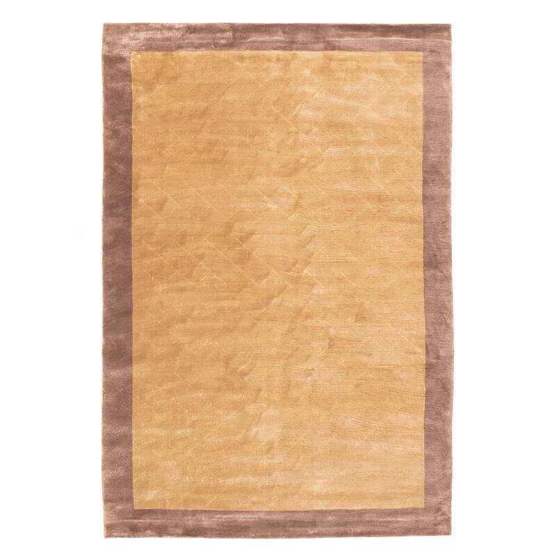 ECARPETGALLERY Hand Loomed Elysian Tan Viscose Rug - 6'7 x 9'9