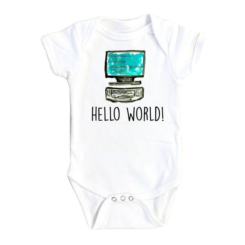Computer - Baby Boy Girl Clothes Infant Bodysuit Funny Cute Newborn - Natural - Newborn