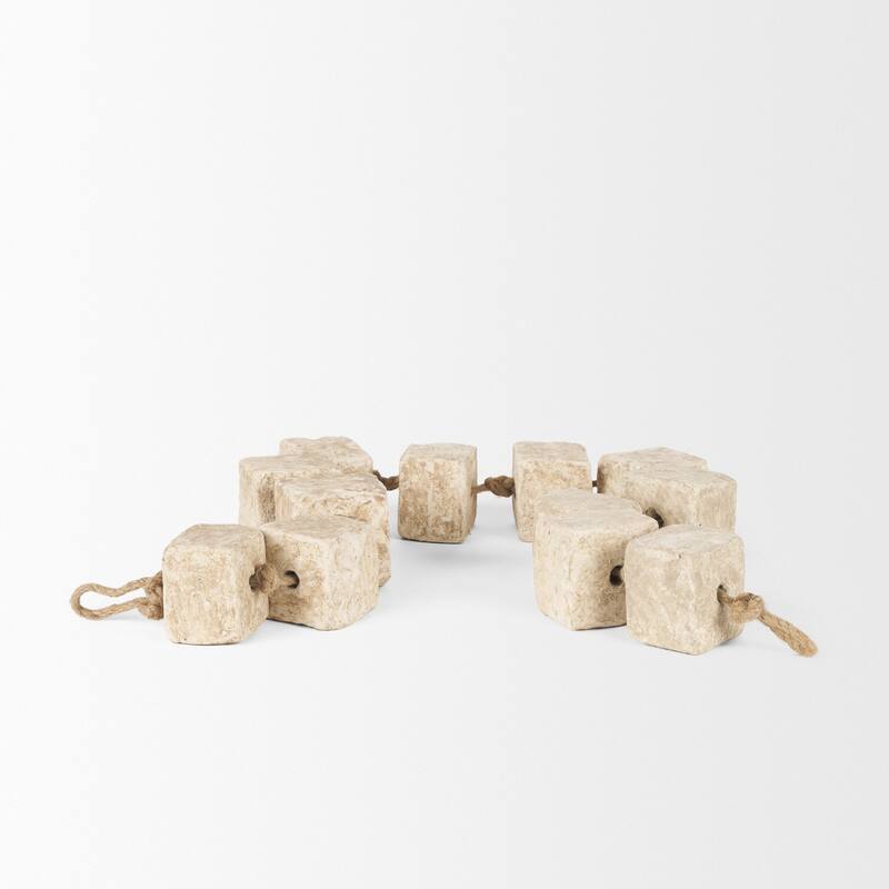 Mala Beige Paper Mache Cube Garland - 40.0L x 2.0W x 2.0H