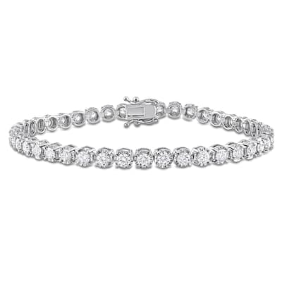 Miadora 3 3/4ct TW Diamond Tennis Bracelet in 14k White Gold
